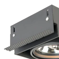 Set mit 6 Einbaustrahlern schwarz AR111 schwenkbar und neigbar Trimless 2-Licht - Oneon