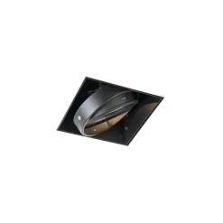 Set mit 6 Einbaustrahlern schwarz AR111 Kippbar und drehbar Trimless - Oneon