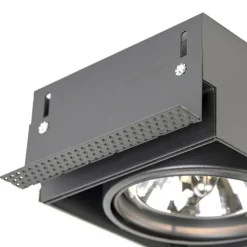 Set mit 6 Einbaustrahlern schwarz AR111 Kippbar und drehbar Trimless - Oneon