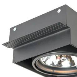 Set mit 6 Einbaustrahlern schwarz AR111 Kippbar und drehbar Trimless - Oneon