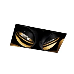 Set mit 6 Einbaustrahlern, schwarz, GU10, AR111, randlos, 2-flammig – Oneon