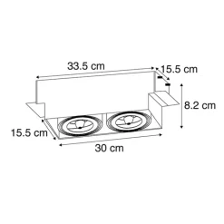 Set mit 6 Einbaustrahlern Weiß Verstellbar AR111 Trimless 2-Lichter - Oneon