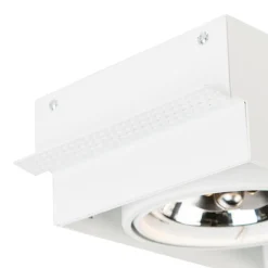 Set mit 6 Einbaustrahlern Weiß Verstellbar AR111 Trimless 2-Lichter - Oneon