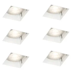 Set mit 6 Einbaustrahlern weiß GU10 50 mm randlos - Oneon