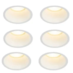 Set mit 6 Einbaustrahlern weiß GU10 70mm IP44 - Dept