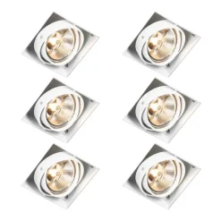 Set mit 6 Einbaustrahlern weiß GU10 AR111 Trimless Verstellbar - Oneon