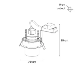 Set mit 6 Einbaustrahlern Beige GU10 50mm Rund Drehbar und Kippbar - Installa