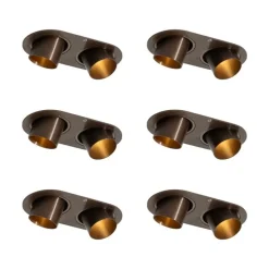 Set mit 6 Einbaustrahlern Dunkelbronze GU10 35mm Neigbar 2-Lichter - Installa