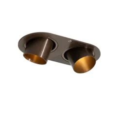 Set mit 6 Einbaustrahlern Dunkelbronze GU10 35mm Neigbar 2-Lichter - Installa