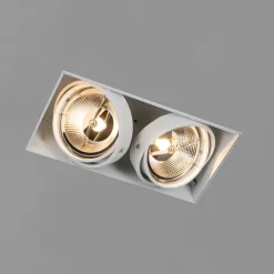 Set mit 6 Einbaustrahlern weiß GU10 AR111 Trimless 2-Licht - Oneon