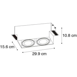 Set mit 6 Einbaustrahlern weiß GU10 AR111 Trimless 2-Licht - Oneon