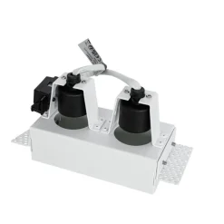 Set mit 6 Einbaustrahlern weiß GU10 50mm 2-flammig ohne Rahmen - Oneon