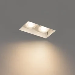 Set mit 6 Einbaustrahlern weiß GU10 50mm 2-flammig ohne Rahmen - Oneon