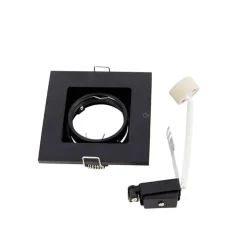 Set mit 10 Einbaustrahlern schwarz verstellbar - Qure