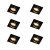 Set mit 6 Einbaustrahlern schwarz verstellbar rahmenlos - Oneon Honey
