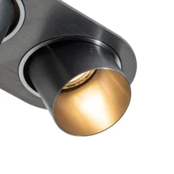 Set mit 6 Einbaustrahlern Gunmetal GU10 50mm 2-Lichter - Installa