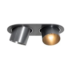 Set mit 6 Einbaustrahlern Gunmetal GU10 50mm 2-Lichter - Installa