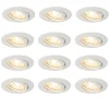 Set mit 12 Einbaustrahlern weiß GU10 35 mm - Edu