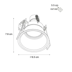 Set mit 6 Einbaustrahlern weiß GU10 35mm IP44 - Dept