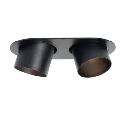 Set mit 6 Einbaustrahlern schwarz GU10 70mm neigbar 2-Licht - Installa