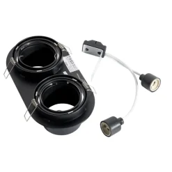 Set mit 6 Einbaustrahlern schwarz GU10 70mm neigbar 2-Licht - Installa