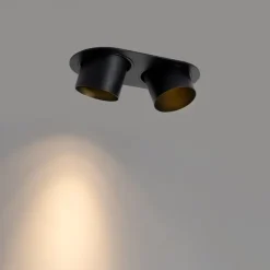 Set mit 6 Einbaustrahlern schwarz GU10 70mm neigbar 2-Licht - Installa