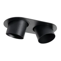 Set mit 6 Einbaustrahlern schwarz GU10 70mm neigbar 2-Licht - Installa