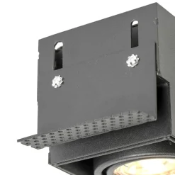 Set mit 6 Einbaustrahlern schwarz GU10 verstellbar rahmenlos 2-flammig - Oneon