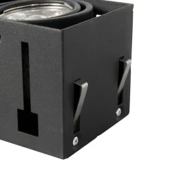 Set mit 6 Einbaustrahlern schwarz GU10 verstellbar rahmenlos 2-flammig - Oneon