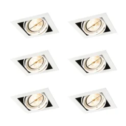 Set mit 6 Einbaustrahlern Weiß AR111 Verstellbar - Oneon