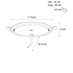 Set mit 6 Einbaustrahlern weiß 17cm inkl. einstellbarem LED Kelvin - Stephanie
