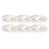 Set mit 6 Einbaustrahlern weiß neigbar - Cisco
