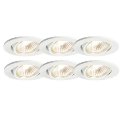 Set mit 6 Einbaustrahlern weiß neigbar - Cisco