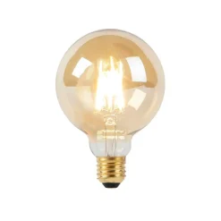 Set mit 3 E27-LED-Lampen, dimmbar bis warm, G95, Gold, 8 W, 806 lm, 2000–2700 K