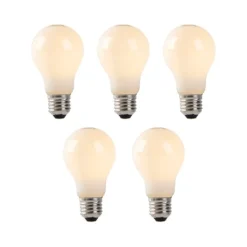 Set mit 5 E27-LED-Lampen, Opalglas, 1 W, 80 lm, 2200 K