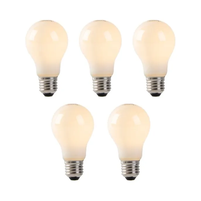 Set mit 5 E27-LED-Lampen, Opalglas, 1 W, 80 lm, 2200 K