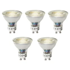 Set mit 5 GU10 dimbare LED lamp 3W 200 lm 4000K