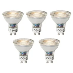 Set mit 5 GU10 dimbare LED lamp 3W 200 lm 3000K