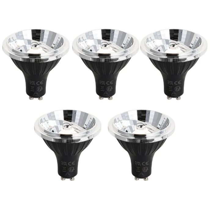 Set mit 5 GU10 Dimmbare LED-Lampe 70mm 6,5W 600LM 3000K