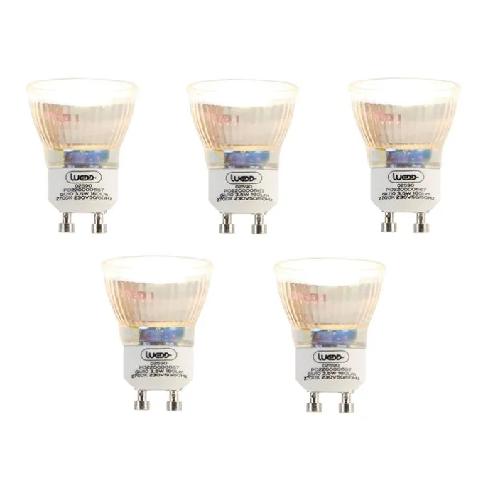 Set mit 5 GU10 LED-Glühbirnen 35mm 3.5W 180 lm 2700K