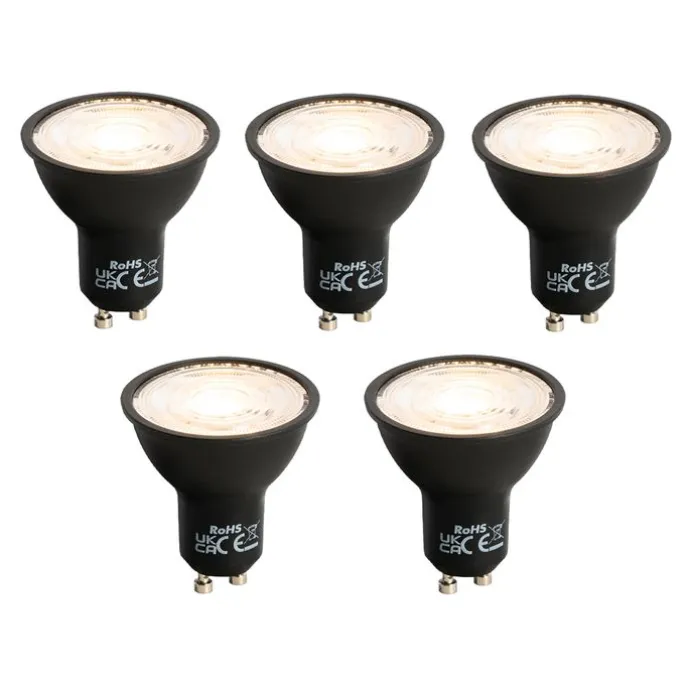 Set mit 5 GU10 LED-Lampe schwarz 7W 610 lm 3000K