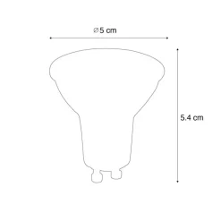 Set mit 5 GU10 LED-Lampe schwarz 7W 610 lm 3000K