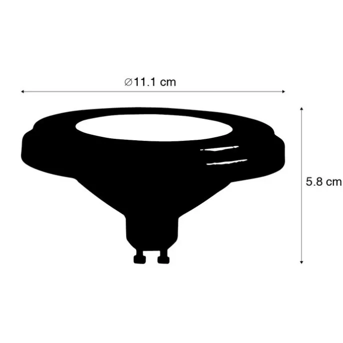 Set mit 5 GU10 LED-Lampen AR111 8W 750 lm 3000K
