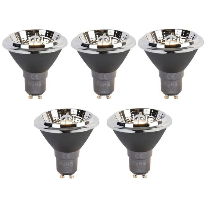 Set mit 5 GU10 3-Stufen-Dimm-zu-Warm-LED-Lampen AR70 6W 320lm 2000-3000K
