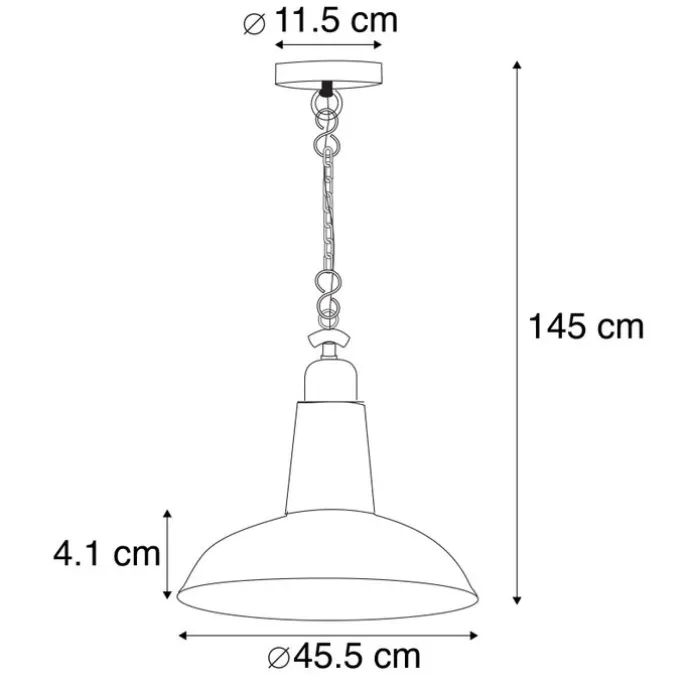 Set mit 2 industriellen Hängelampen schwarz - Warrior