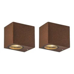 Set mit 2 industriellen Wandleuchten rostbraun IP44 - Baleno I.