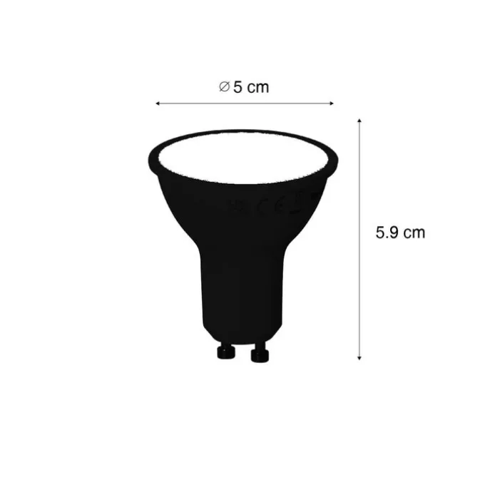 Set mit 5 Intelligente dimmbare GU10-LED-Lampe schwarz 7W 600 lm 3000K