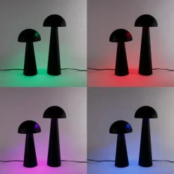 Set mit 2 intelligenten Außen-Stehleuchten schwarz 50 cm und 65 cm - Mushroom