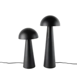 Set mit 2 intelligenten Außen-Stehleuchten schwarz 50 cm und 65 cm - Mushroom