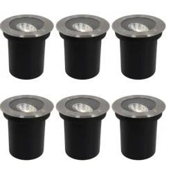 Set mit 6 modernen Außen-Bodenscheinwerfern Stahl AR70 verstellbar IP65 - Delux